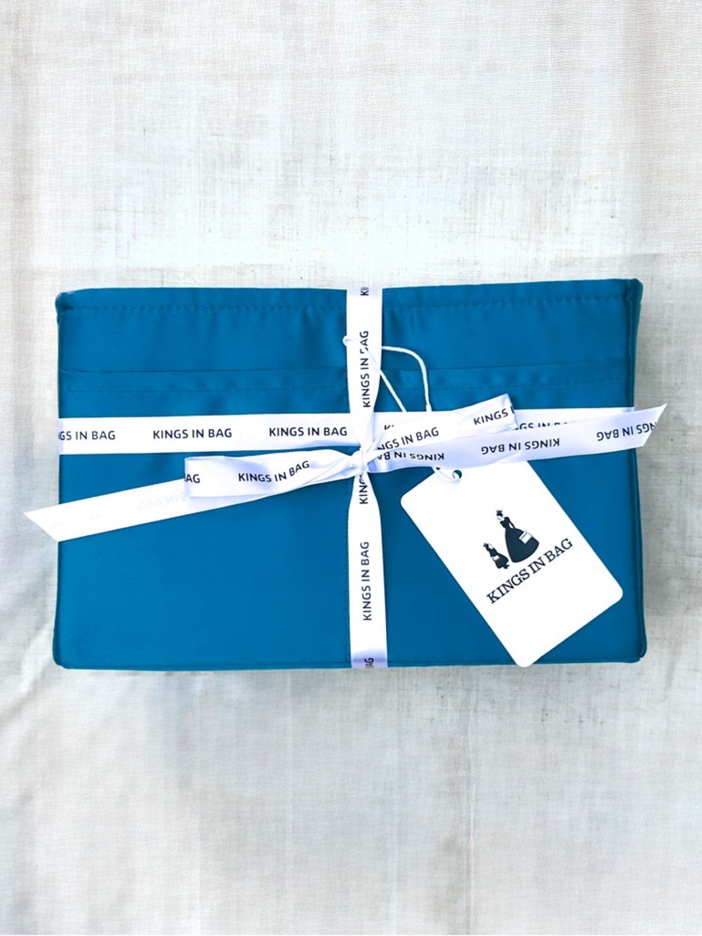 Teal Satin Purse Insert for Hermès Bolide 31